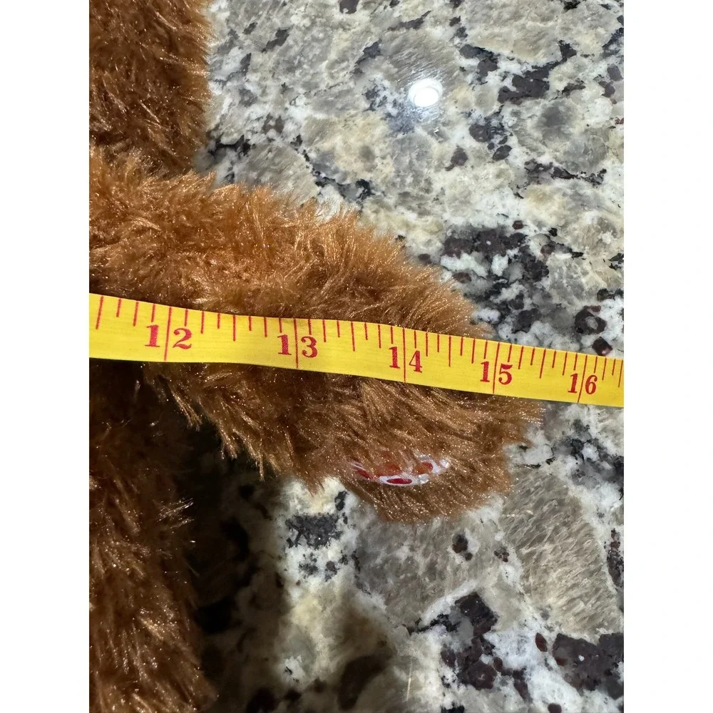 Build-A-Bear Workshop Happy Birthday Brown Plush Teddy Bear 16 Inch Shaggy Fur